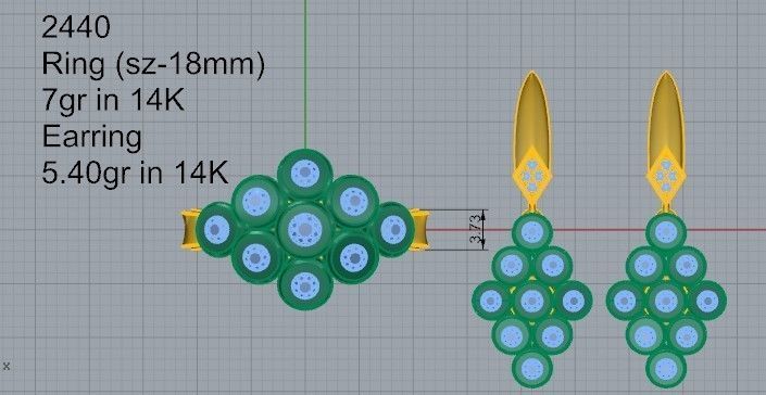 Triangle diamond collection 2440 3D print model 3D print model_11