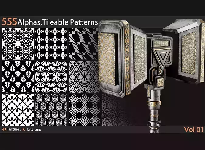 555 Alphas Tileable Patterns Vol1
