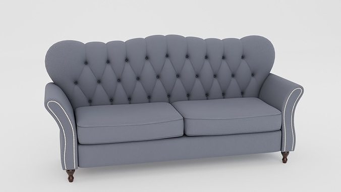 Chesterfield Sofa Low-poly 3D model 3