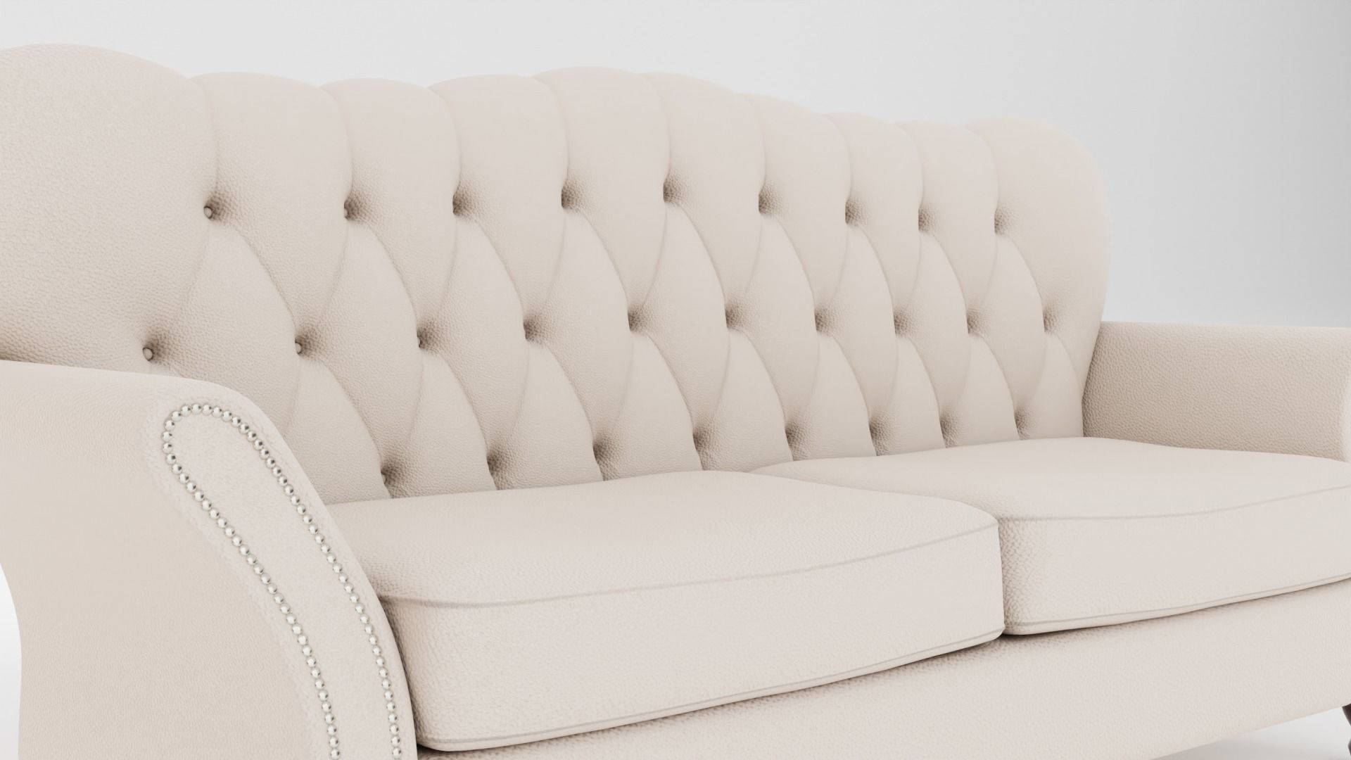 Chesterfield Sofa Low-poly 3D model_9
