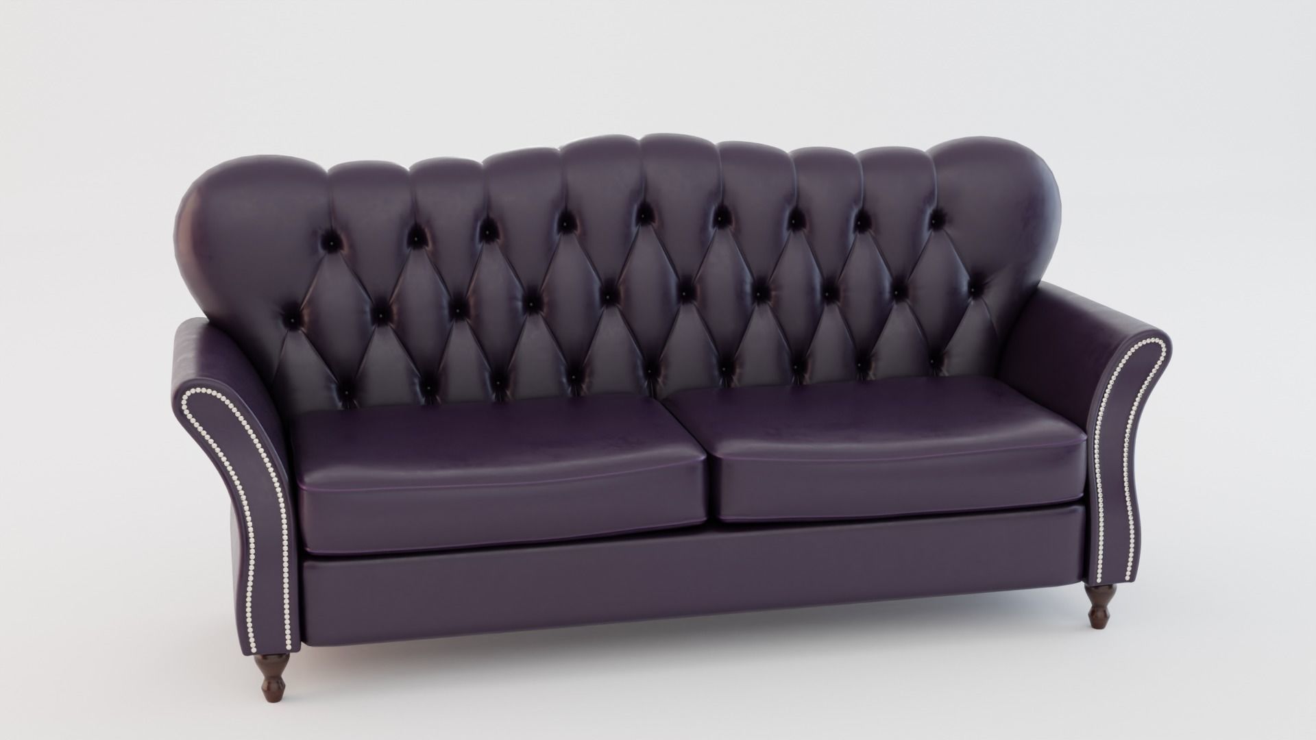 Chesterfield Sofa Low-poly 3D model_4