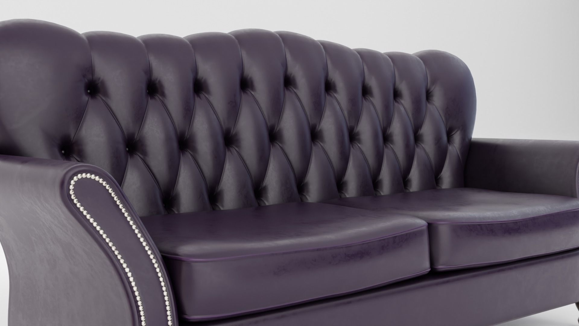 Chesterfield Sofa Low-poly 3D model_10