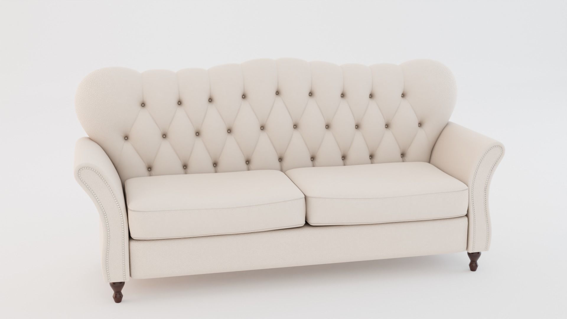 Chesterfield Sofa Low-poly 3D model_3