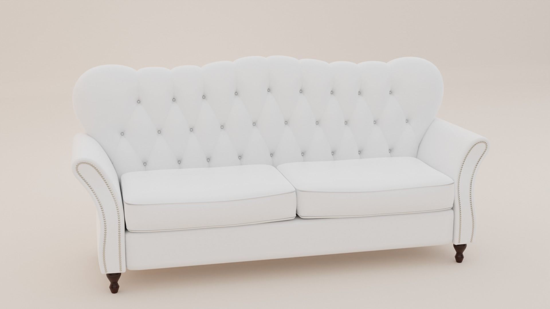 Chesterfield Sofa Low-poly 3D model_5