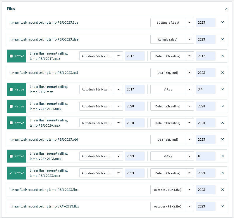 linear flush mount ceiling 3D model_13