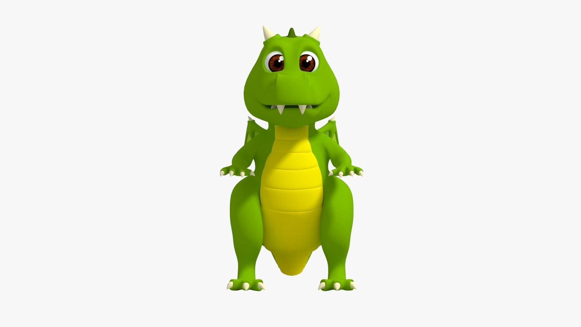 3D Cute Cartoon Dragon 3D Model Low-poly 3D model_1