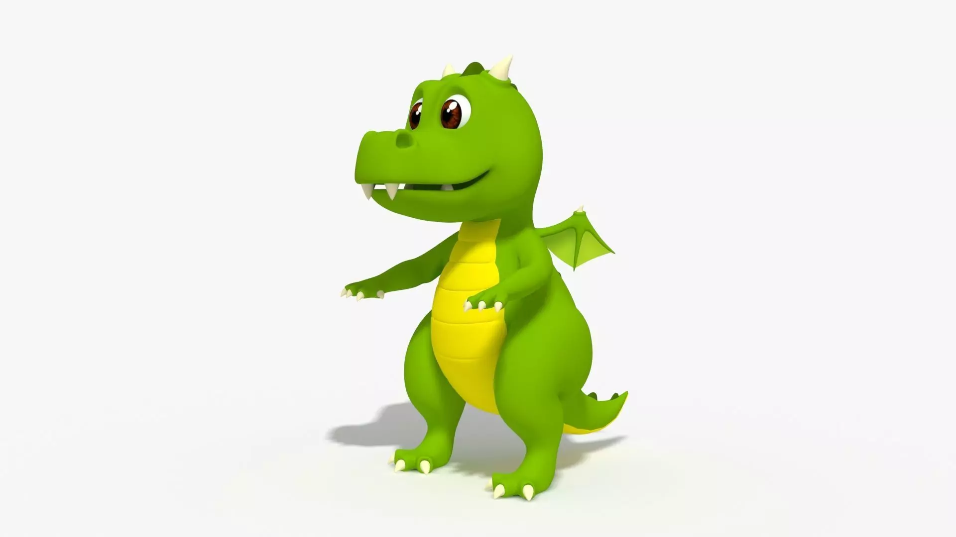 3D Cute Cartoon Dragon 3D Model Low-poly 3D model_0