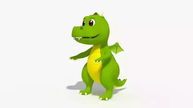 3D Cute Cartoon Dragon 3D Model