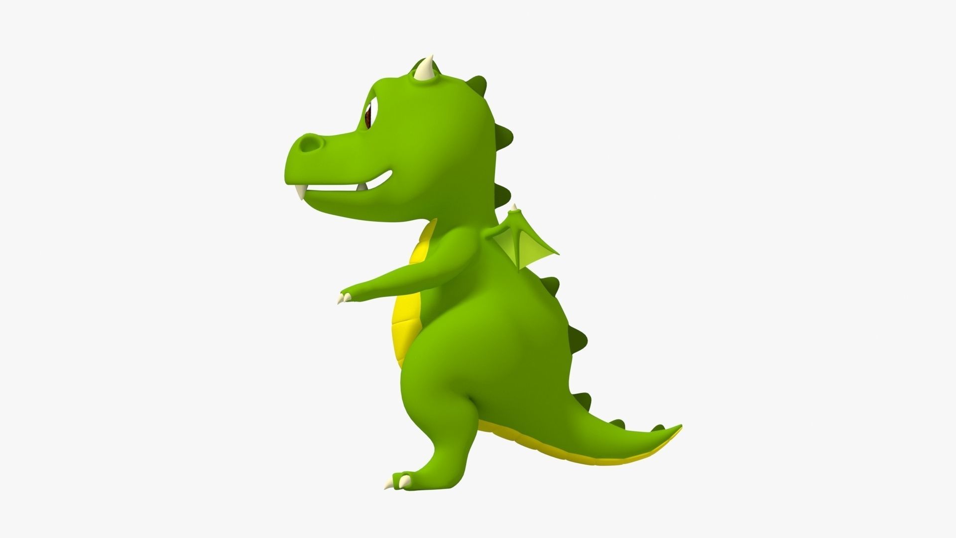 3D Cute Cartoon Dragon 3D Model Low-poly 3D model_2