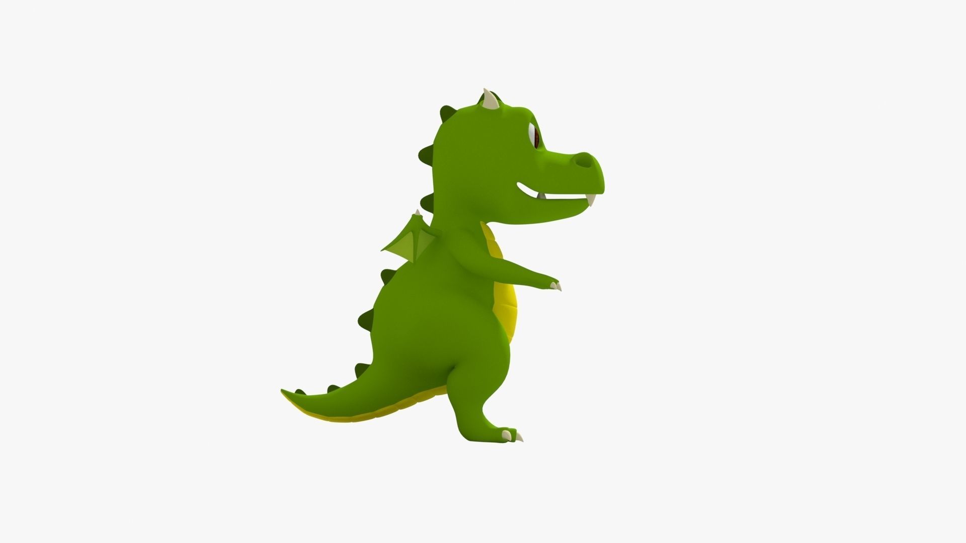 3D Cute Cartoon Dragon 3D Model Low-poly 3D model_3