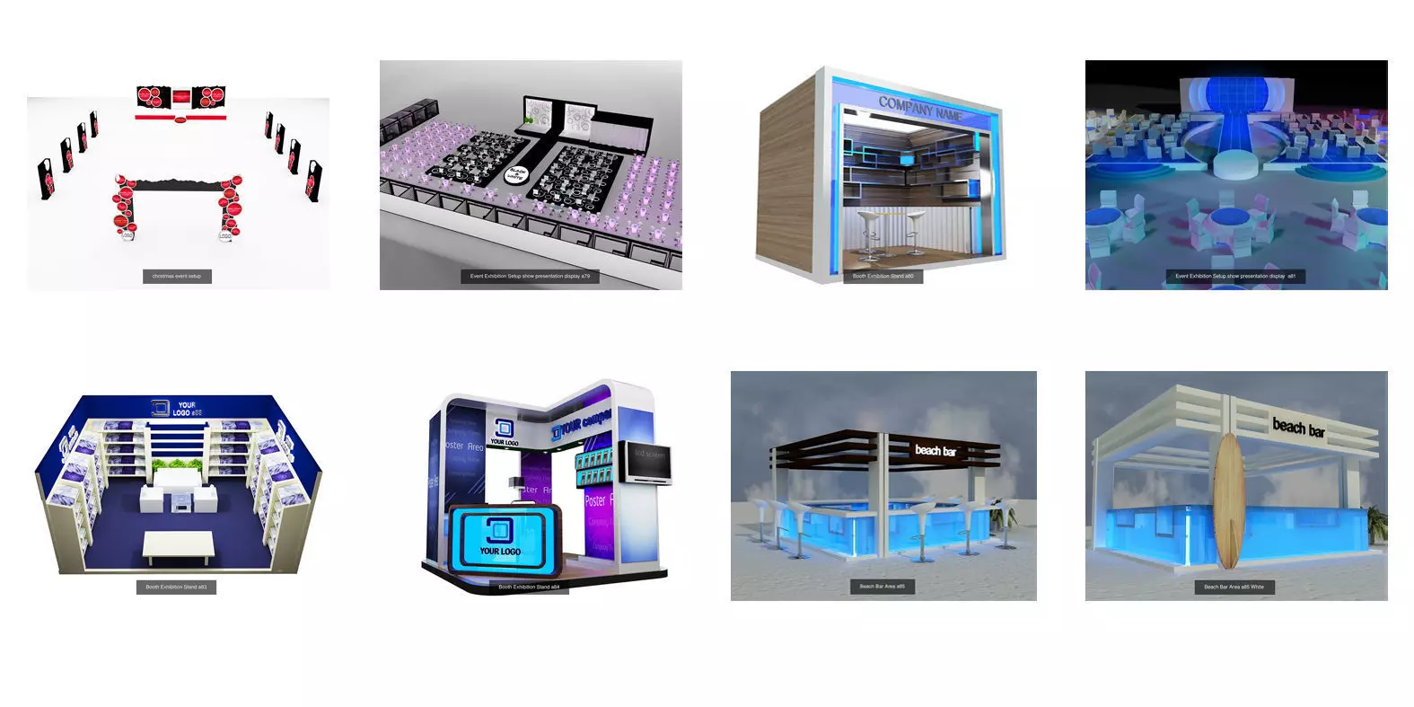 Booth Exhibition Stand G21 3D Model Collection_0