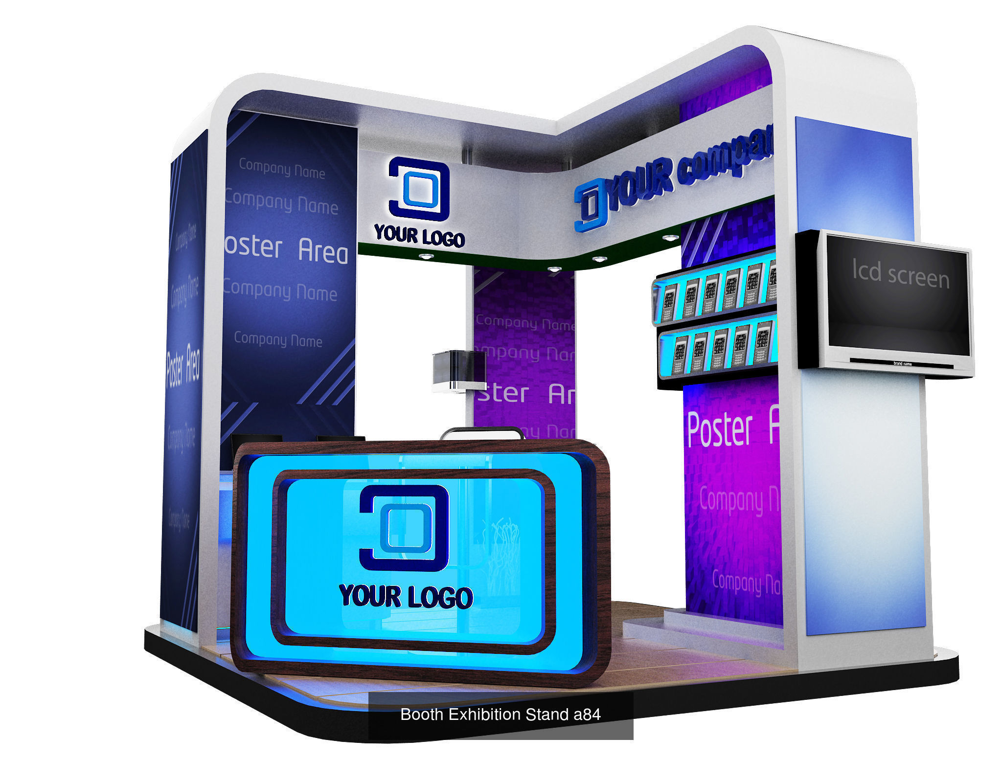 Booth Exhibition Stand G21 3D Model Collection_6