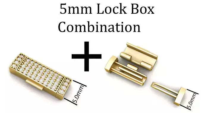 5 mm Diamond and Plain Lock Combination 3D Model Collection 