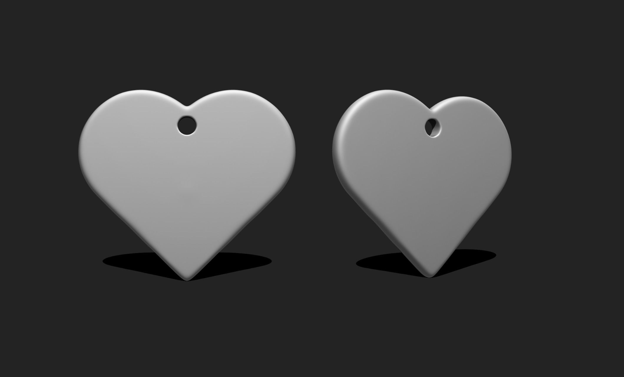 3D Heart Shape Pendant - Plate - Plaque - Decor - Jewelry 03 3D print model_1