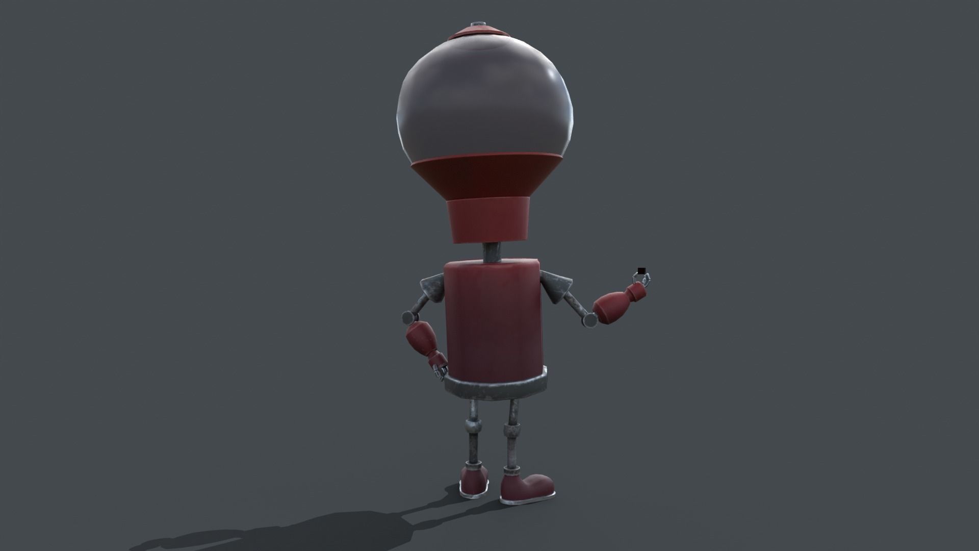 Low poly pbr robot holding candle Low-poly 3D model_9
