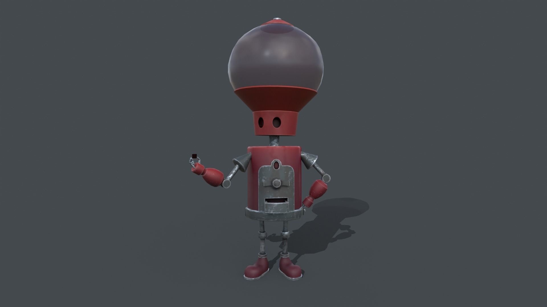 Low poly pbr robot holding candle Low-poly 3D model_2