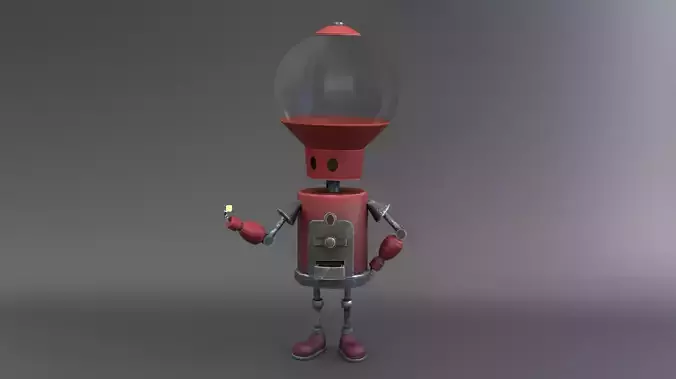 Low poly pbr robot holding candle Low-poly 3D model Low poly pbr robot holding candle Low-poly 3D model