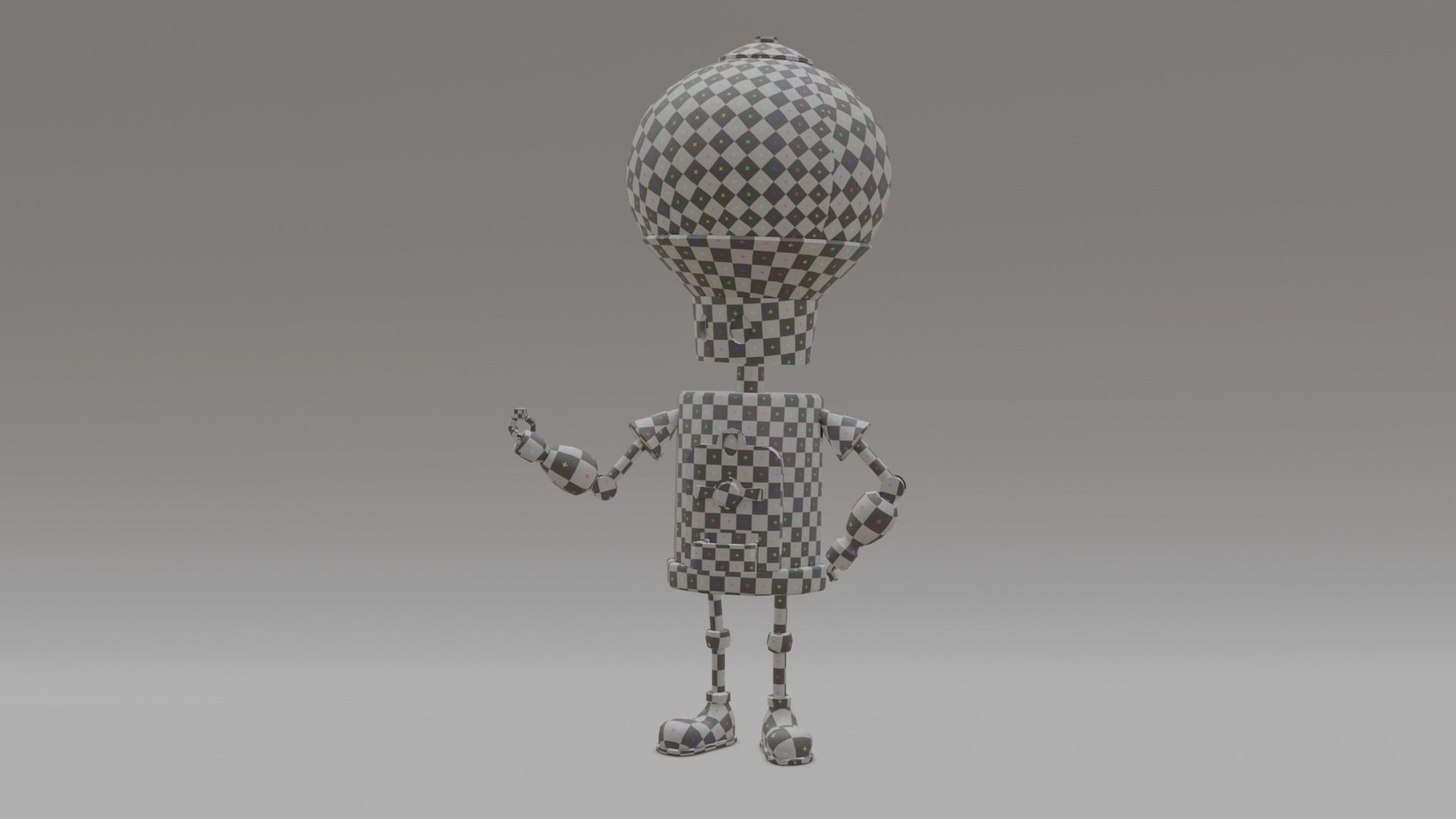 Low poly pbr robot holding candle Low-poly 3D model_12