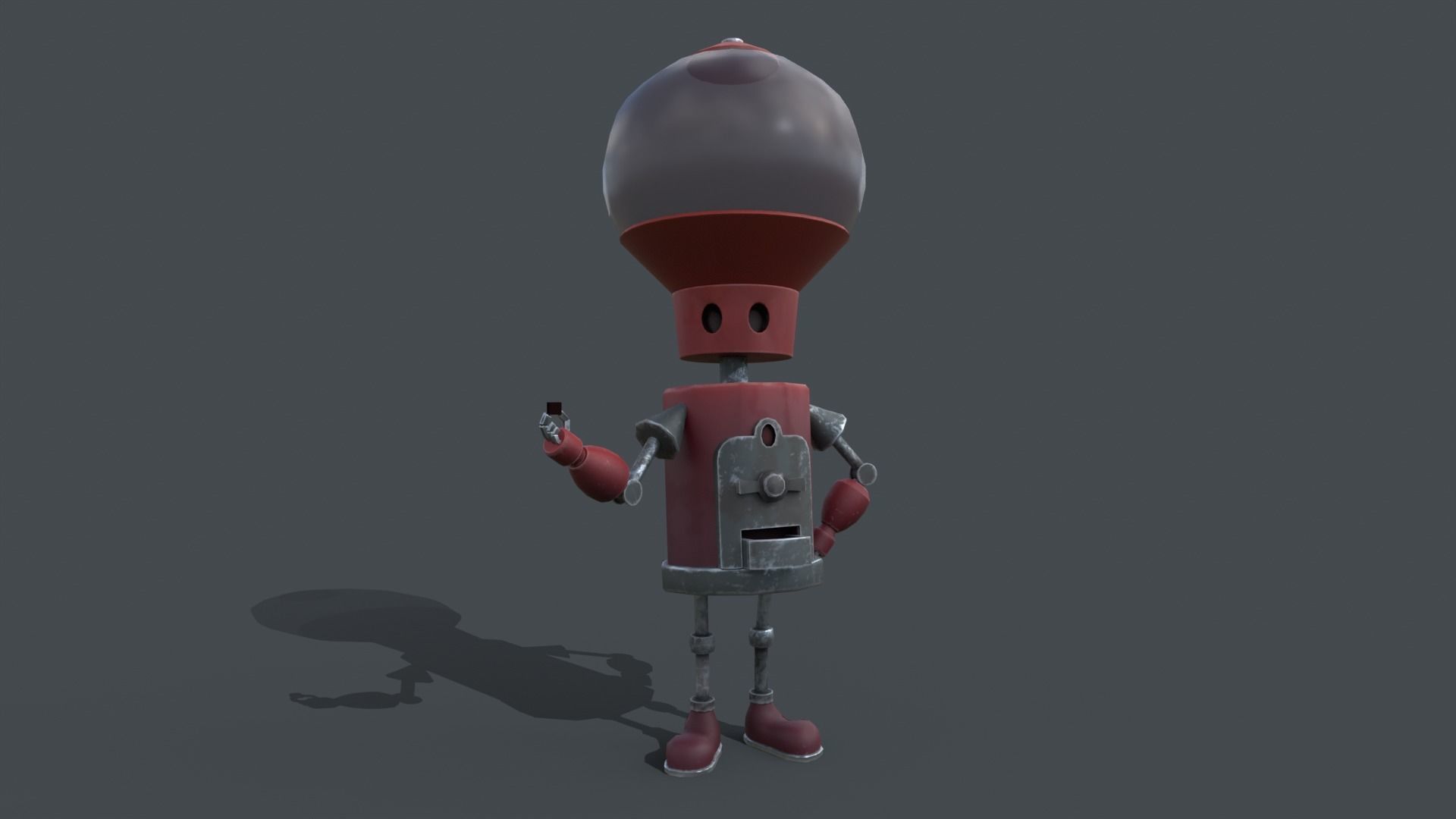 Low poly pbr robot holding candle Low-poly 3D model_8