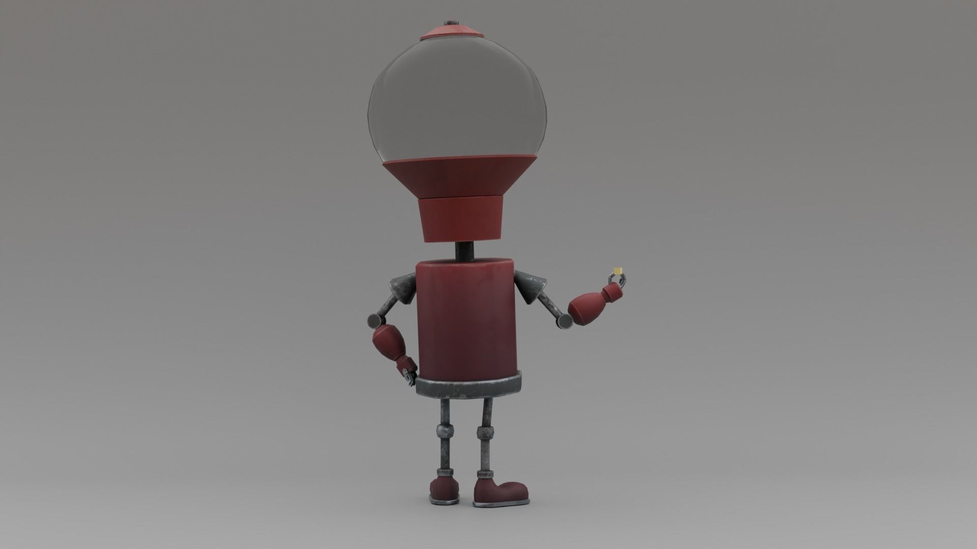 Low poly pbr robot holding candle Low-poly 3D model_11