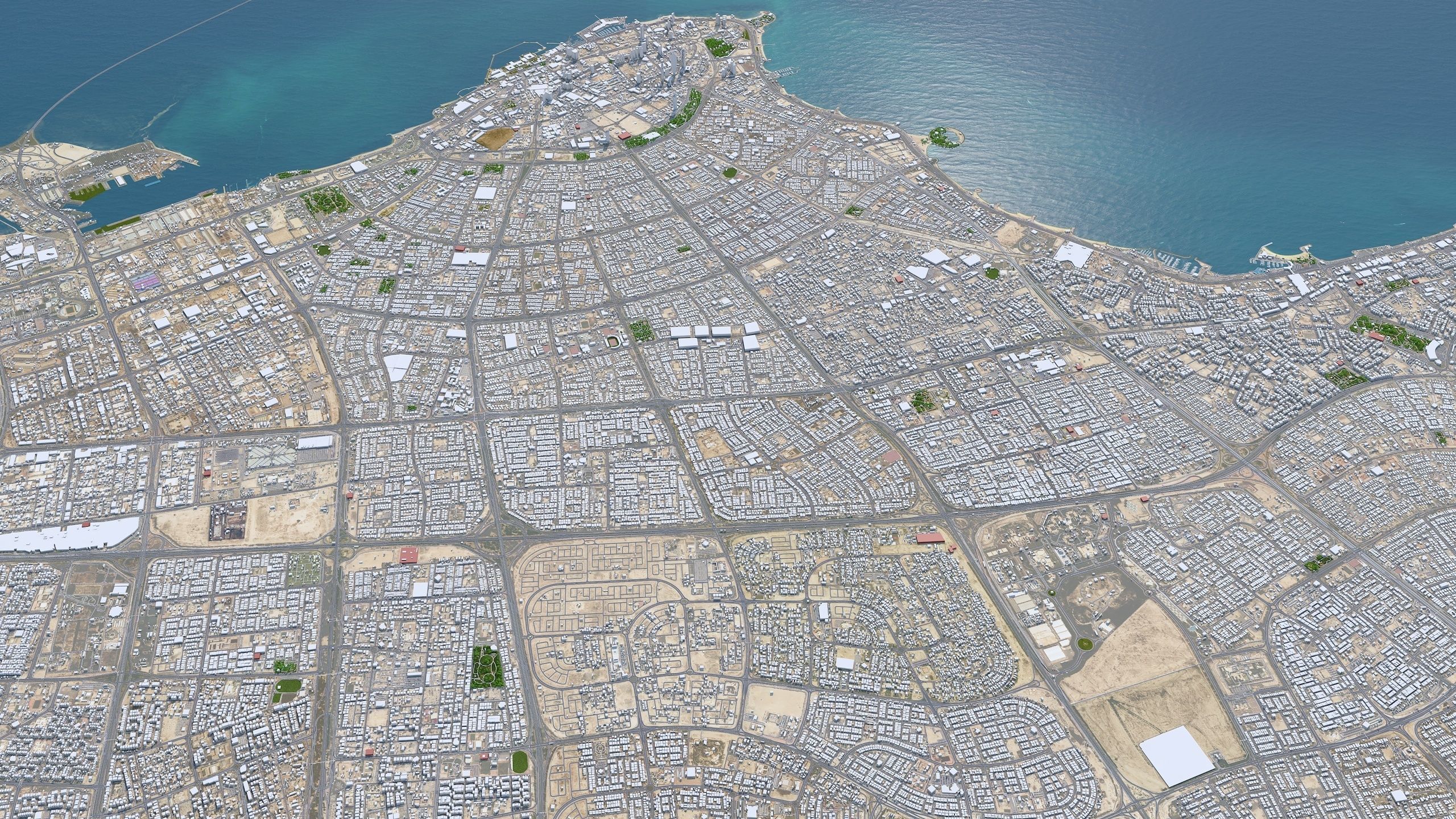 Kuwait Downtown Low-poly 3D model_3
