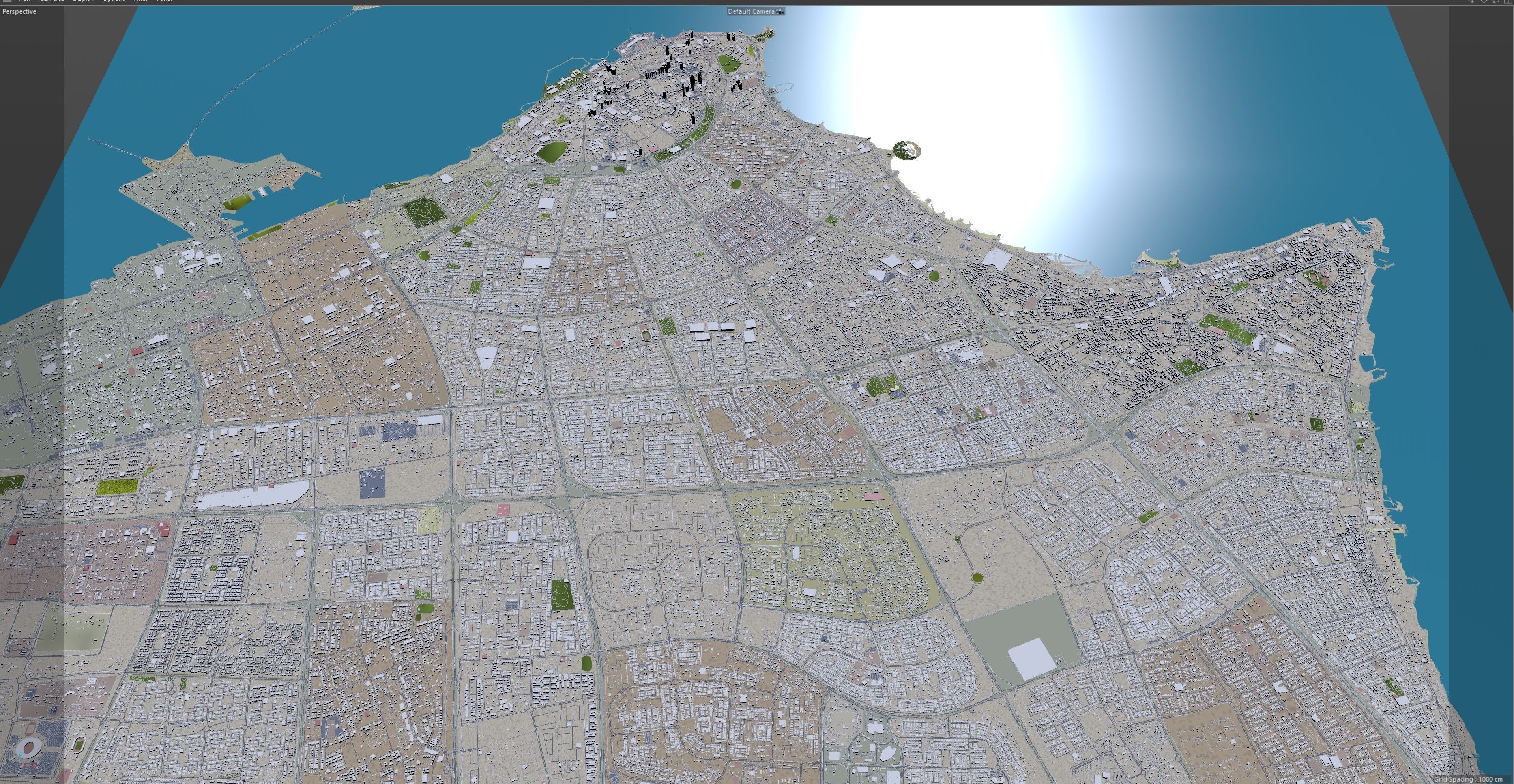 Kuwait Downtown Low-poly 3D model_7