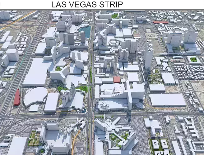 Las Vegas Strip Nevada USA Low-poly 3D model