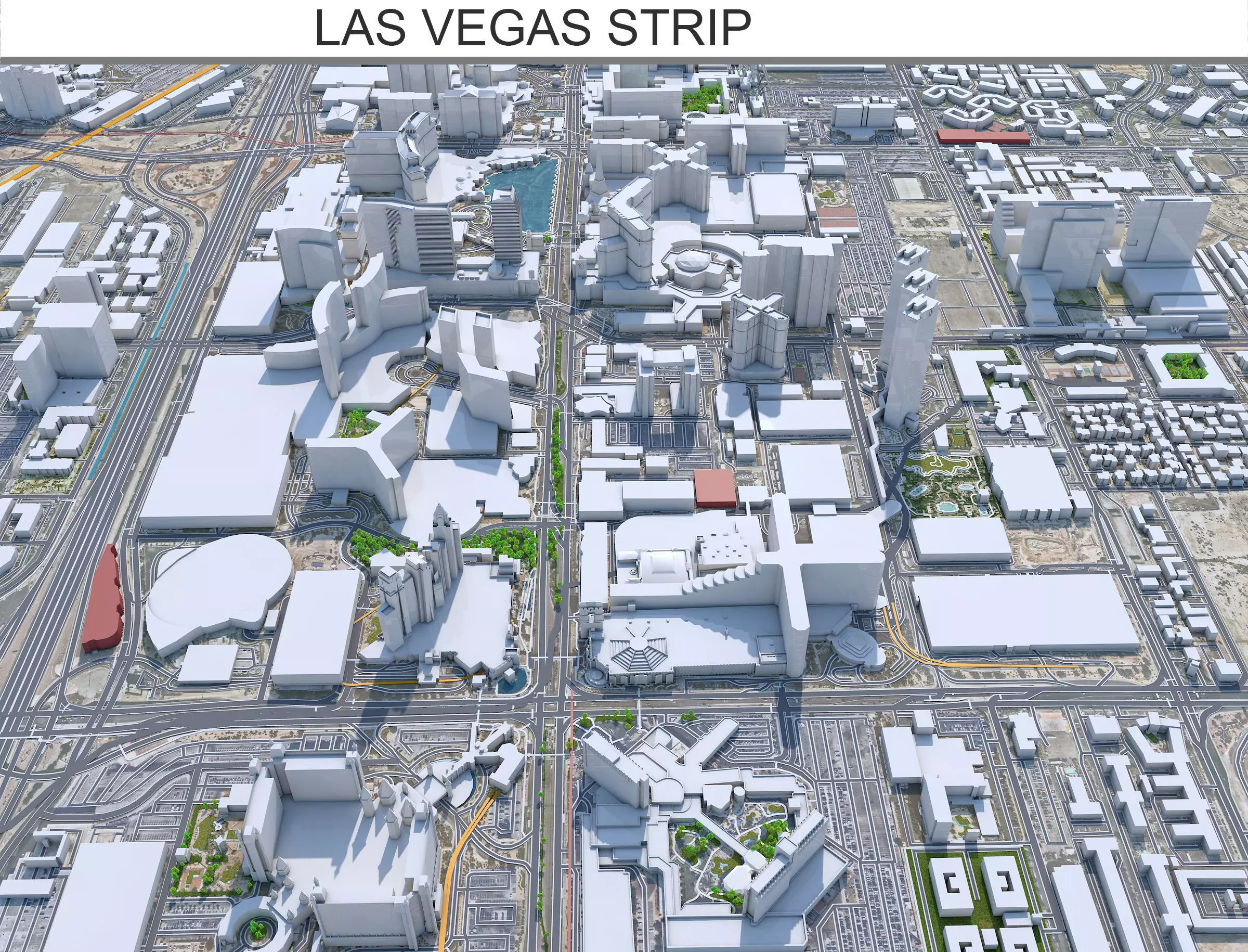 Las Vegas Strip Nevada USA Low-poly 3D model_0