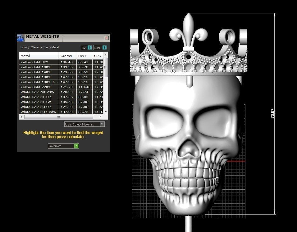 skull pendant 3D print model_4