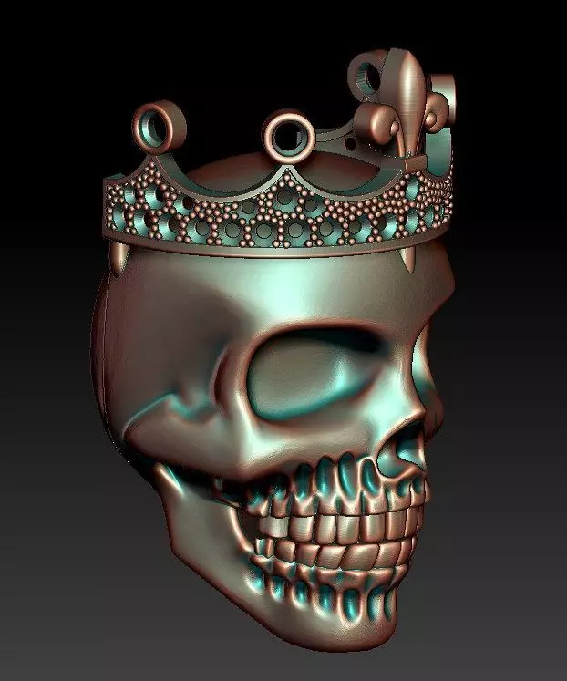 skull pendant 3D print model_0