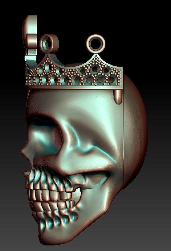 skull pendant 3D print model_2