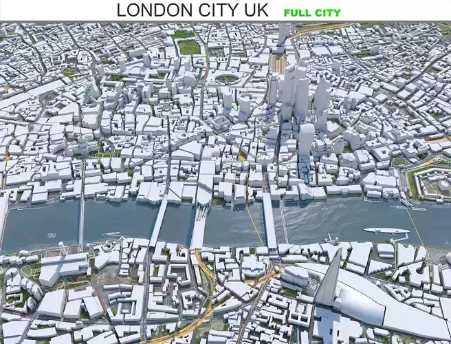 London City Center United Kingdom Low-poly 3D model