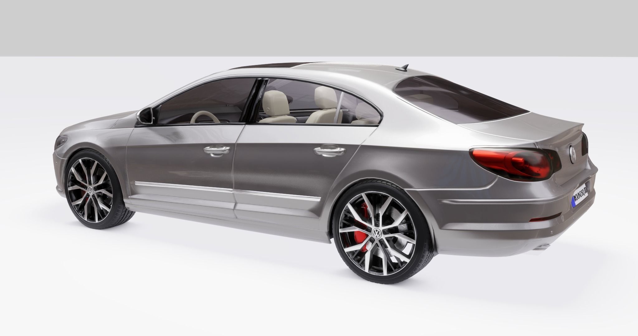 Volkswagen Passat Low-poly 3D model_1