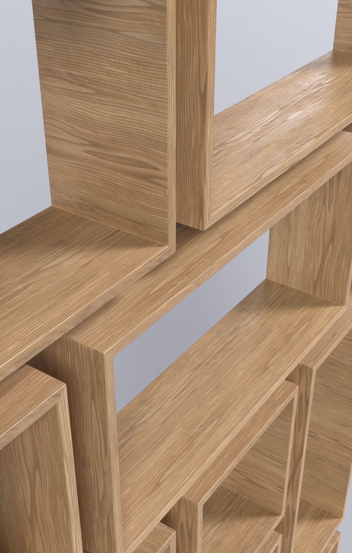 Wooden Box Wall Shelf with 2 Texture Option Low-poly 3D model_5