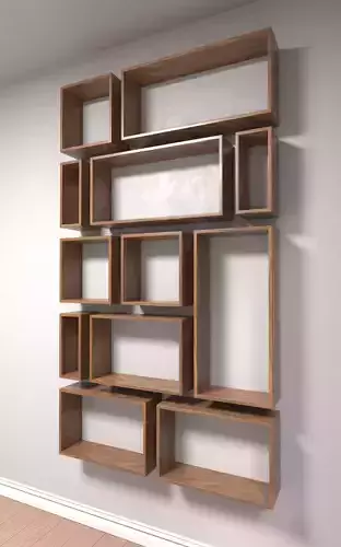 Wooden Box Wall Shelf with 2 Texture Option