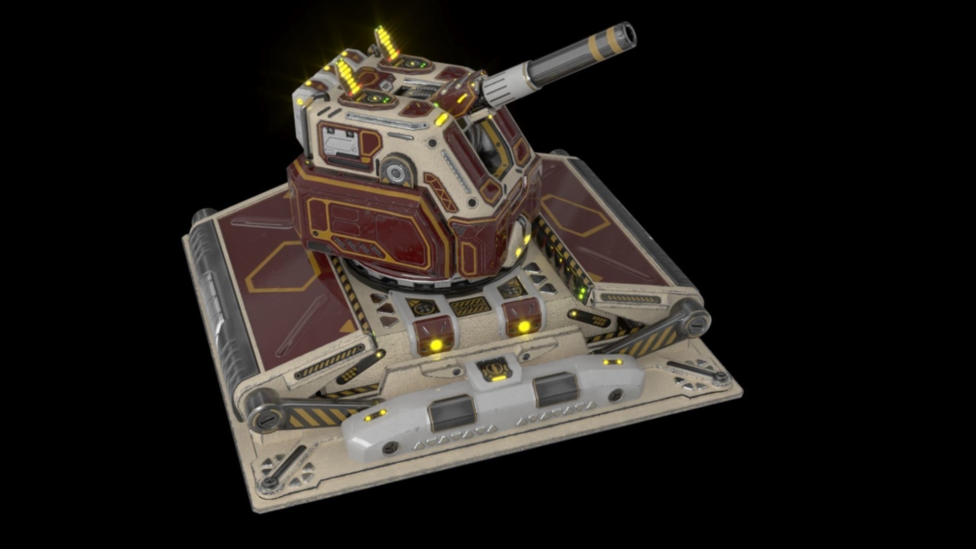 Imperial Medium Cannon 3D model_4