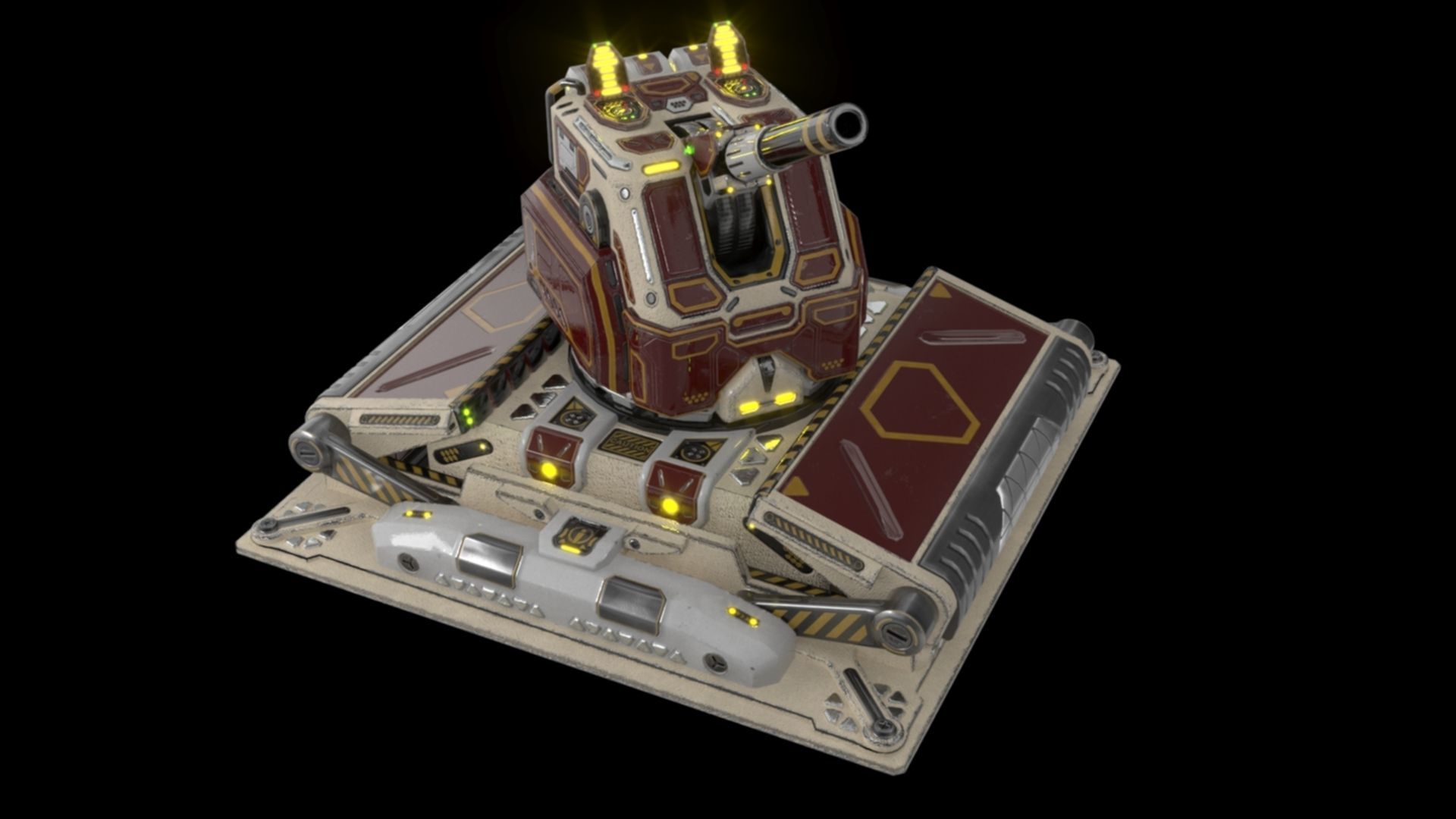 Imperial Medium Cannon 3D model_5