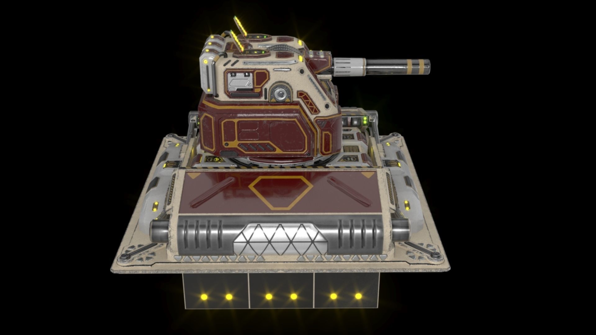 Imperial Medium Cannon 3D model_10