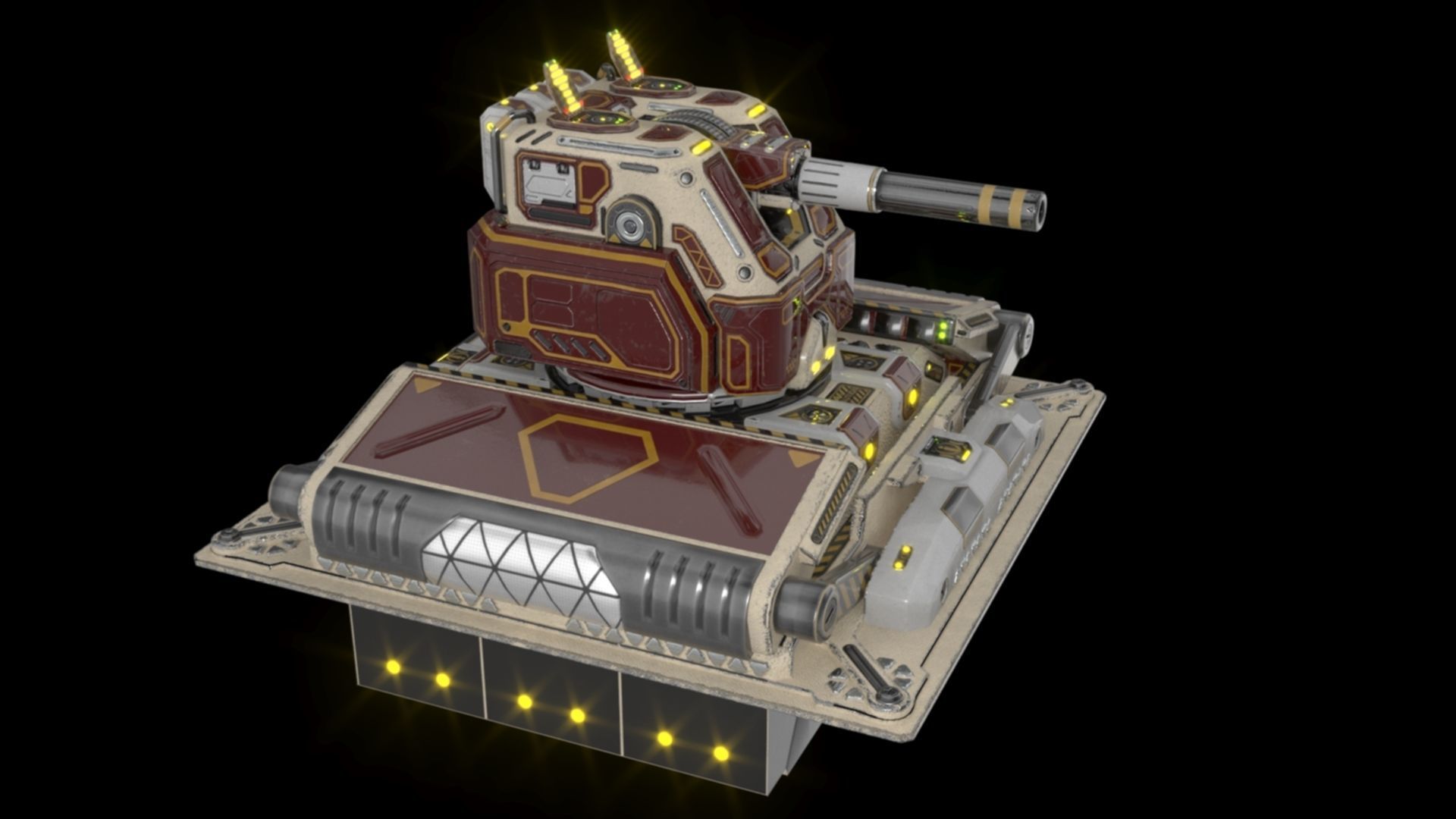 Imperial Medium Cannon 3D model_9