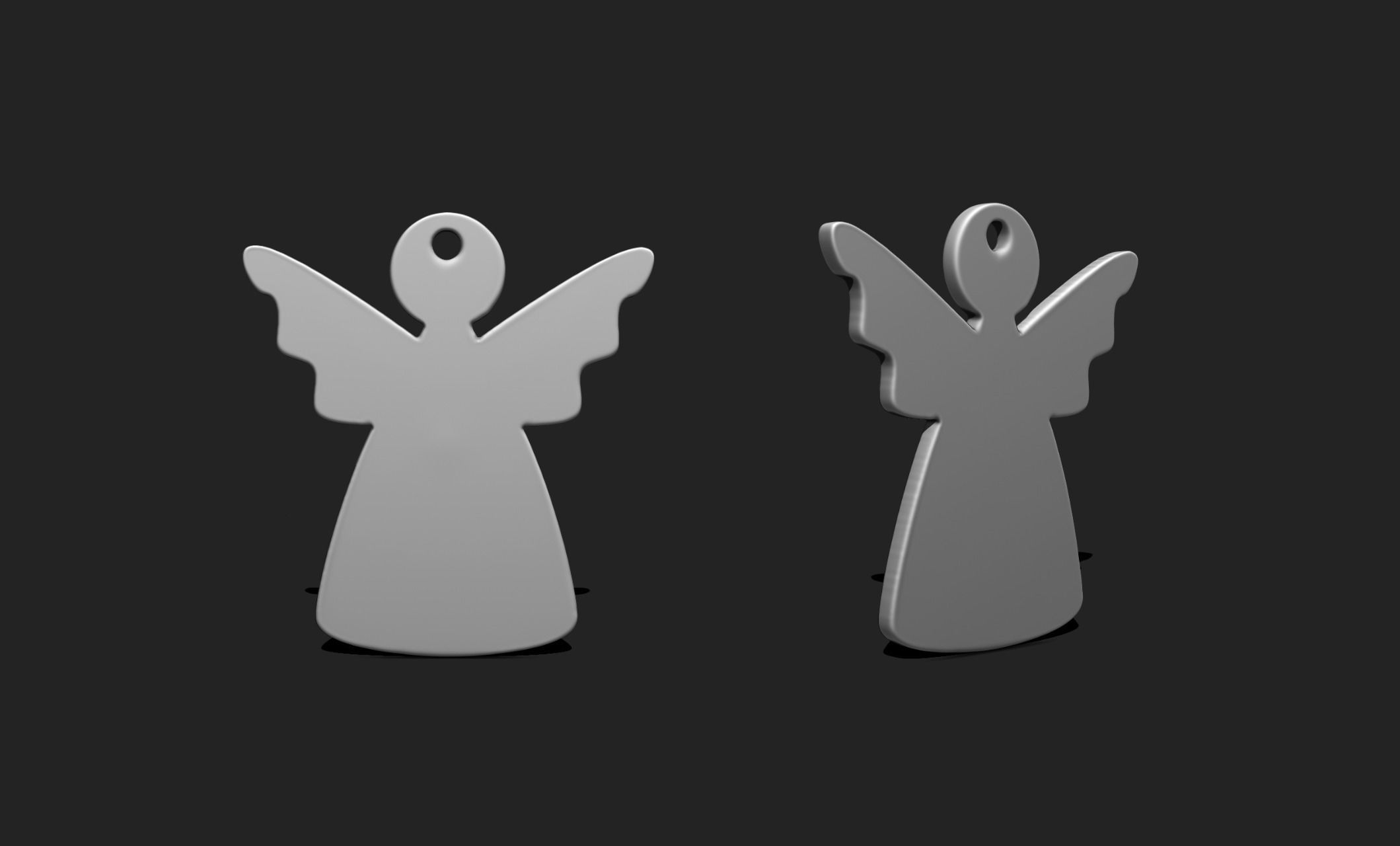 3D Angel Shape Pendant - Plate - Plaque - Decor - Jewelry 09 3D print model_1