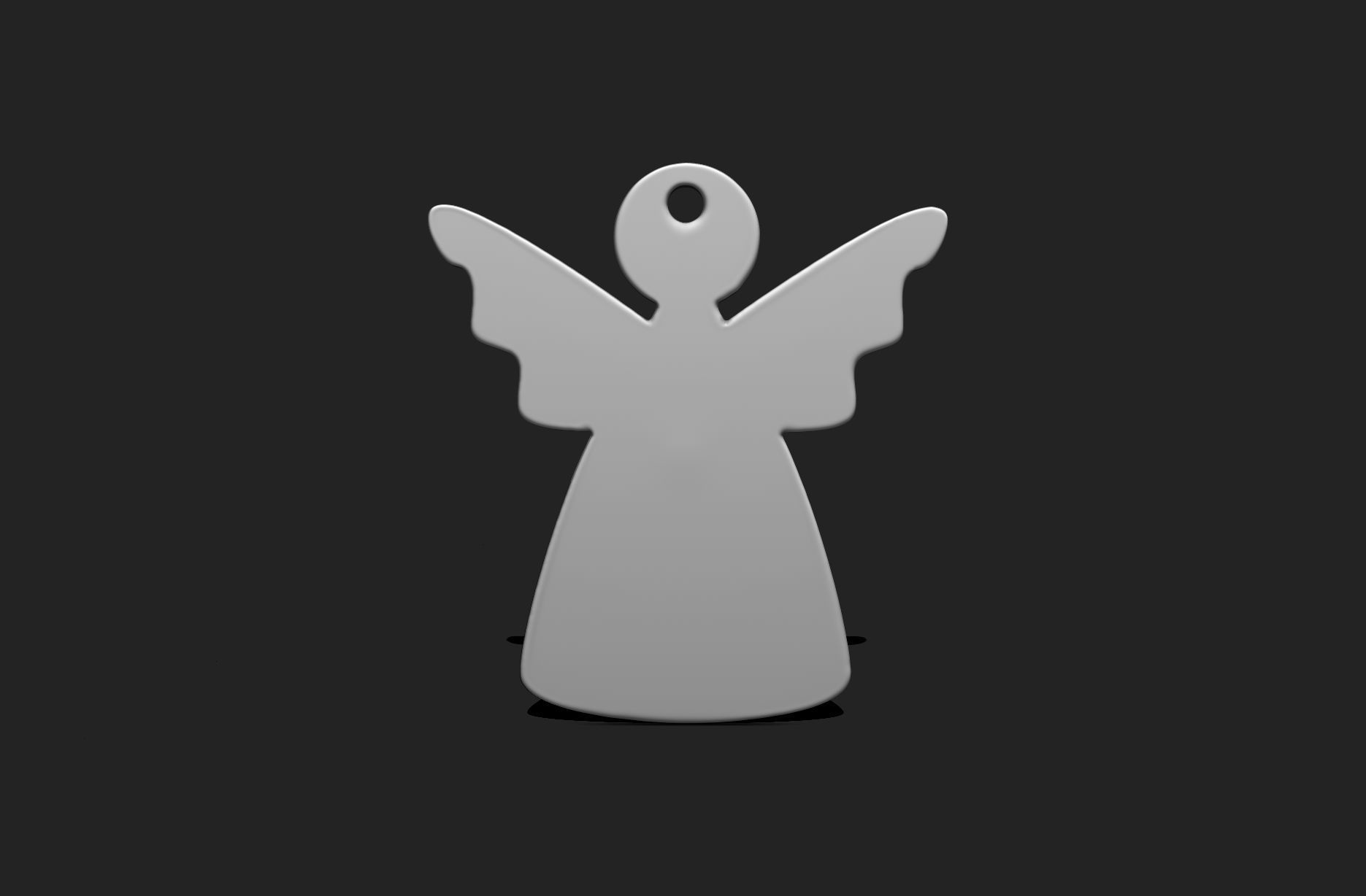 3D Angel Shape Pendant - Plate - Plaque - Decor - Jewelry 09 3D print model_2