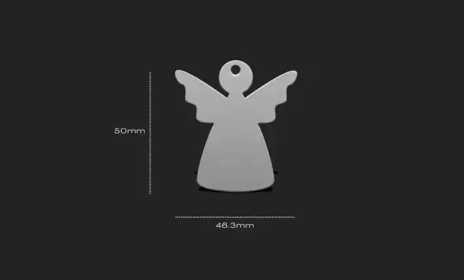 3D Angel Shape Pendant - Plate - Plaque - Decor - Jewelry 09 3D print model