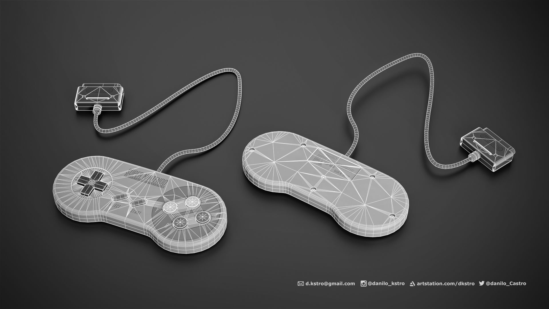 Super Nintendo Console - Lowpoly - 4k Textures Low-poly 3D model_4