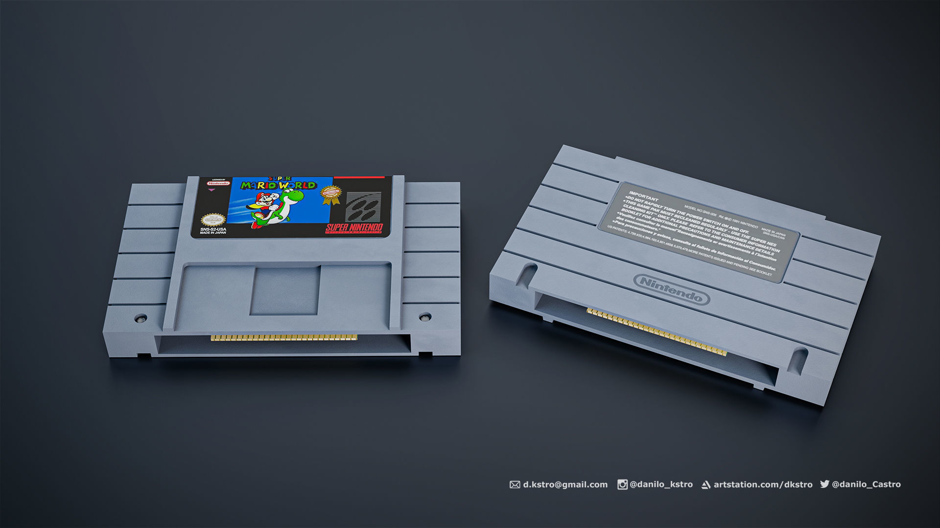 Super Nintendo Console - Lowpoly - 4k Textures Low-poly 3D model_5