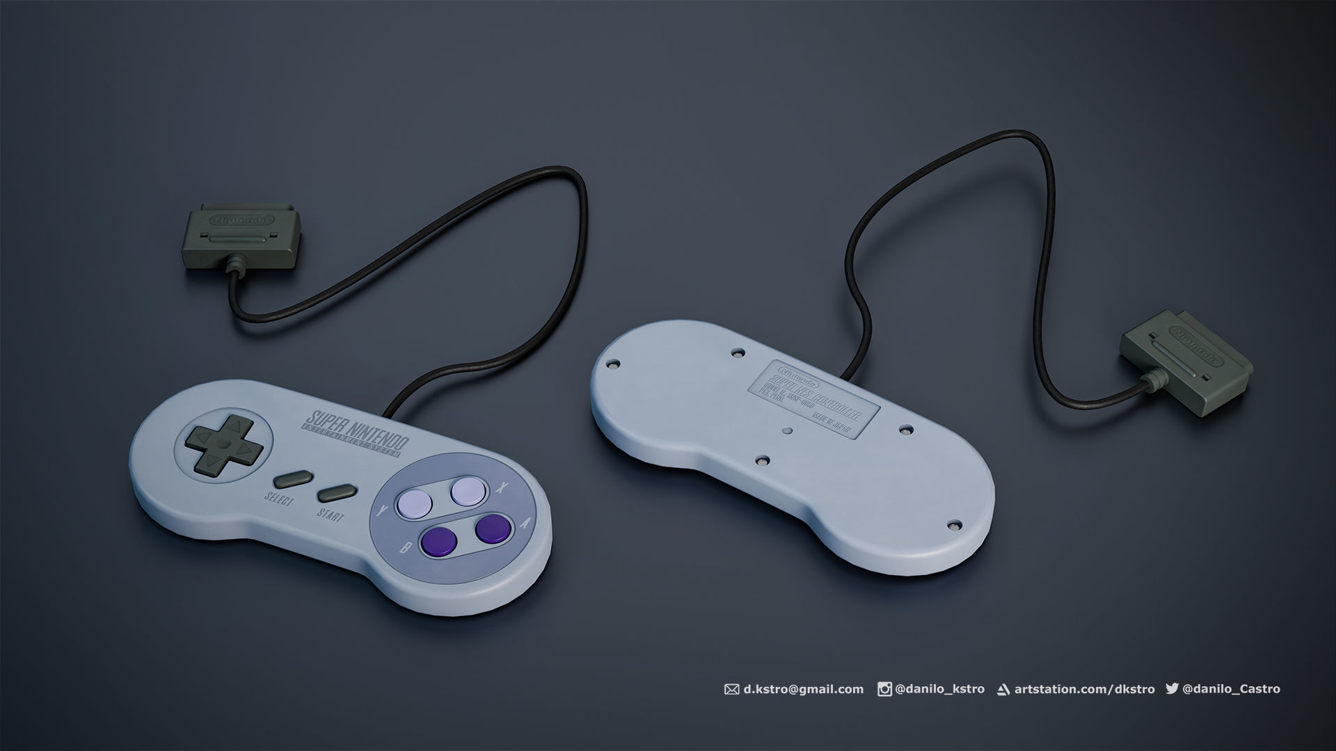 Super Nintendo Console - Lowpoly - 4k Textures Low-poly 3D model_3