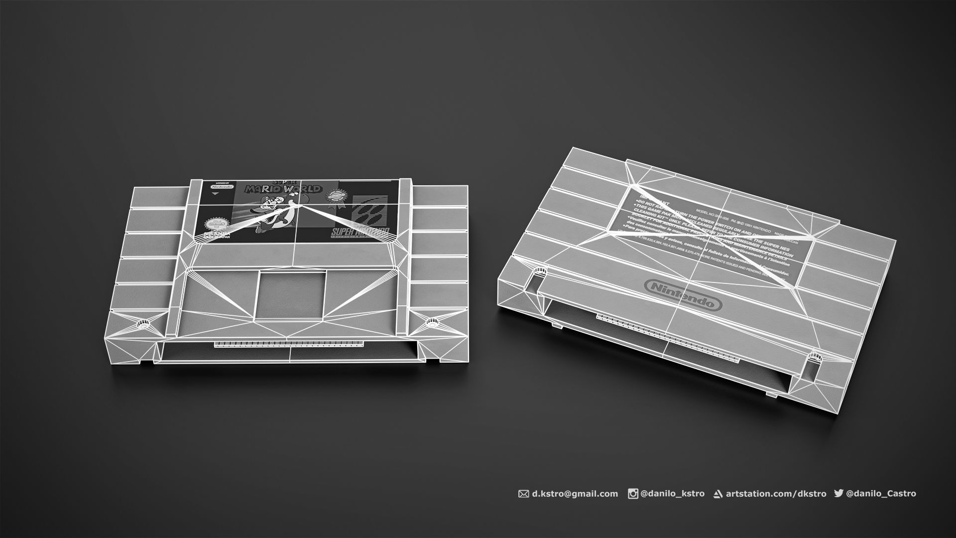 Super Nintendo Console - Lowpoly - 4k Textures Low-poly 3D model_6