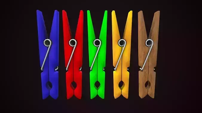 CLOTHESPIN CARTOON STYLIZED REALISTIC