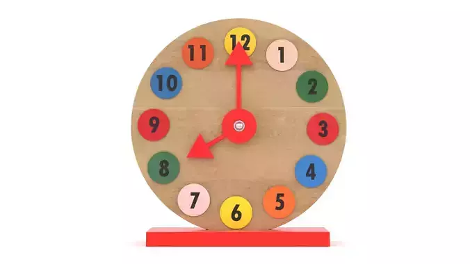 Wooden Clock 3D model