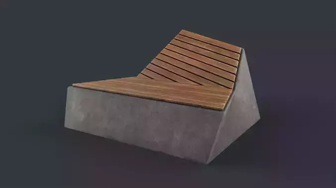 Modern Outdoor Bench 88 PBR Game Ready Low-poly 3D model