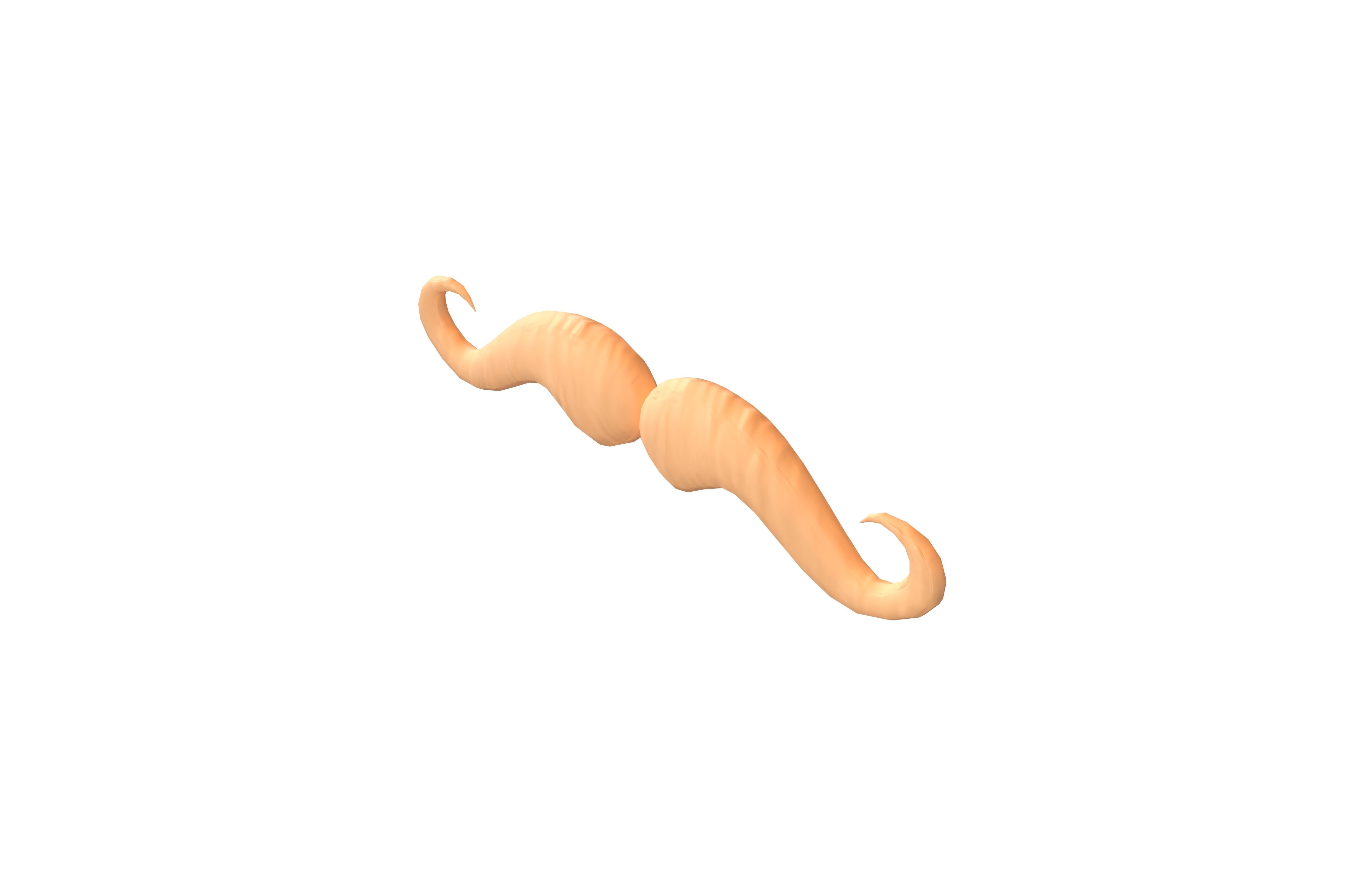 Cartoon Mustache v7 003 Low-poly 3D model_2